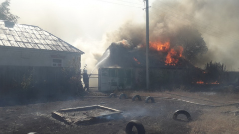 Пожежа в Харківській області. Фото: ГСЧС