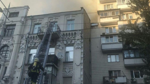 Пожежа на Печерську. Фото: ДержНС