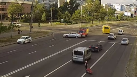 ДТП з пожежною машиною в Києві. Скріншот відео