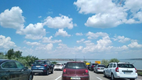 Затор біля Одеси. Фото: Ukranews