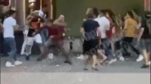 Массовая драка со стрельбой в центре столицы. Скриншот видео: "Киев оперативный"