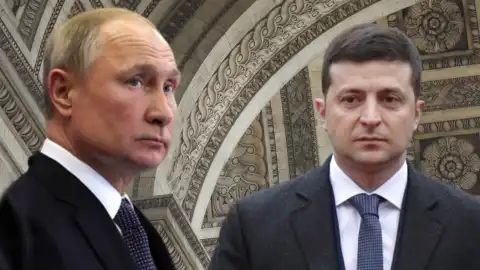 Зеленський і Путін. Колаж