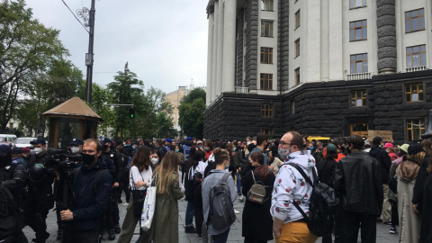 Митинг под Кабмином. Фото: НашКиев