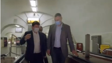Кличко в метро. Скріншот брифінгу