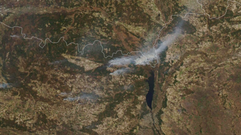 Пожар в Чернобыльской зоне из космоса. Фото:eoimages.gsfc.nasa