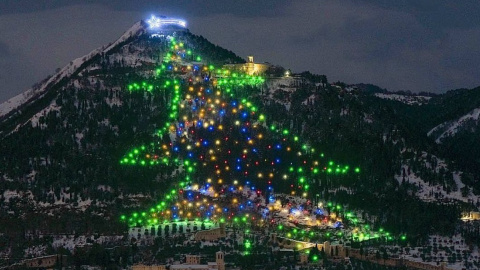 Огромная елка в Италии. Фото: facebook.com/ItalyAugmented