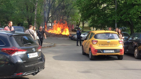 Пожар в Киеве.