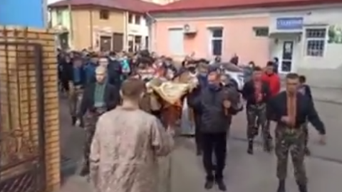 Самбір. Хресний хід. Скріншот відео: facebook.com/suspilne.lviv