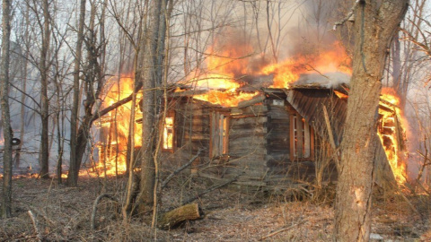 Пожежа в Чорнобилі. Фото: Держнс