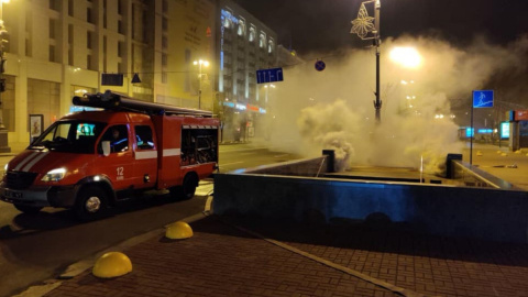 Пожар в центре Киева Фото: ГосЧС