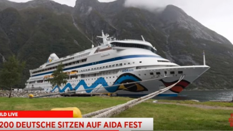 Круизный лайнер Aida Aura. Скриншот видео  BILD 