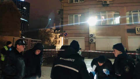 Полиция на месте убийства. Фото: Полиция Киева