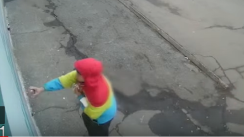 Вандал в Кривому Розі. Скріншот відео Нацполиция