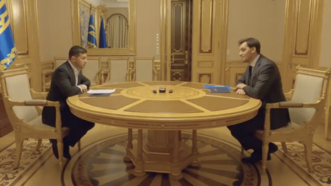 Зеленський та Гончарук. Скріншот: Офіс президента