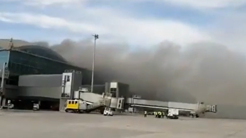 Пожежа в аеропорту Аліканте. Скріншот відео 