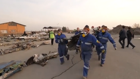Роботи на місці падіння літака в Ірані. Скріншот відео Держнс