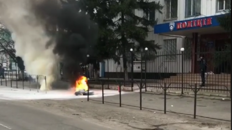 Протесты в Каховке. Скриншот видео