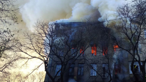  Пожежа в одеському коледжі. Фото: Держнс