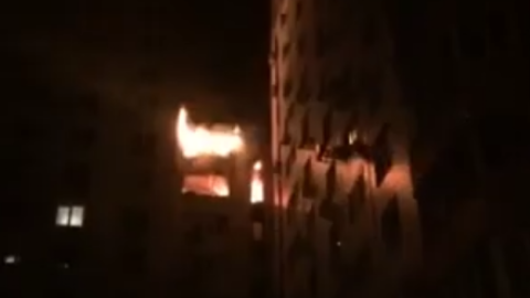 Пожар в Киеве. Скриншот видео Информатор