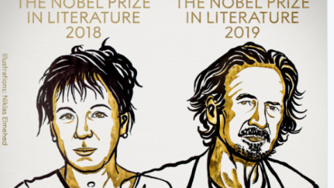 Лауреати Нобелівської премії з літератури за 2018, 2019 года.Скриншот:twitter.com/NobelPrize