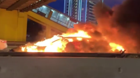 Вибух електромобіля. Скріншот відео