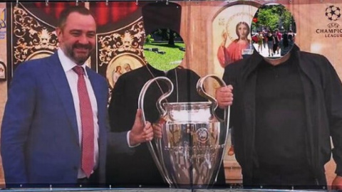 Тантамареска с кубком Лиги чемпионов на Майдане. Фото: facebоok.com/ Константин Андриюк
