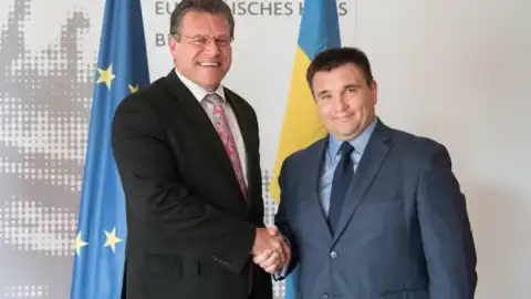 Марош Шефчевич и Павел Климкин. Фото: @MarosSefcovic