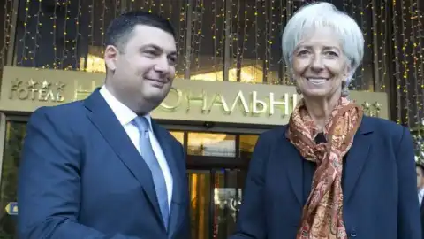 Владимир Гройсман и глава МВФ Кристин Лагард Фото: Верховная Рада