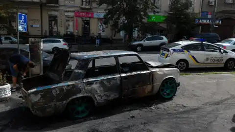 Возгорание возникло в автомобиле ВАЗ