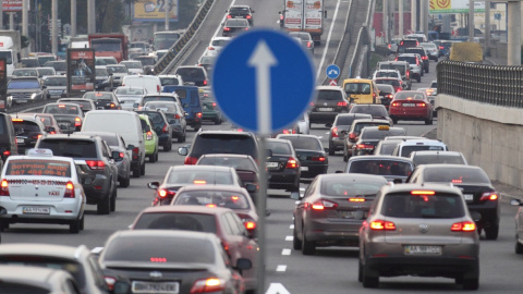 Утруднено движение и в центре Киева.
