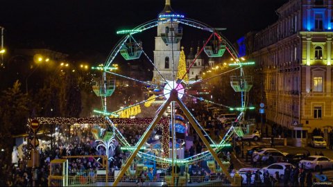Новый год в Киеве на Софийской площади. Фото: facebook.com/DronariumUkraine