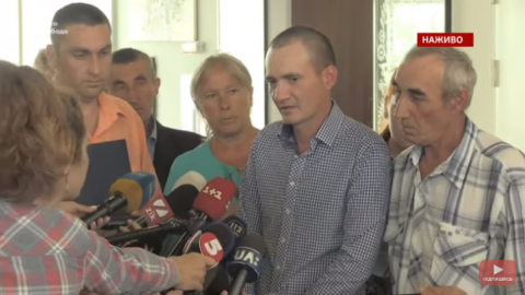 Полонені українці в Києві. Скріншот відео