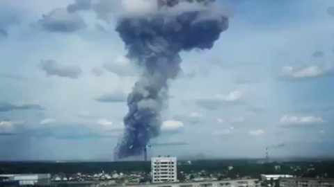 Вибух на заводі в Росії. Скріншот відео.
