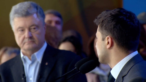 Порошенко і Зеленський. Скріншот трансляції