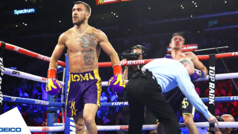 Василь Ломаченко. Скріншот: twitter/trboxing