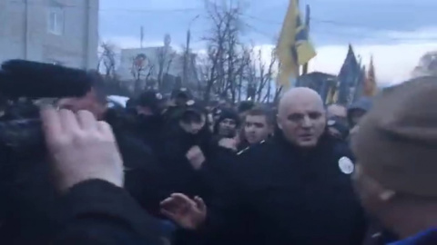 Начальник поліції Черкаській області Валерій Лютий. Скріншот відео.
