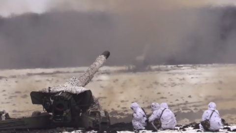 Опубліковано ефектне відео тренувань артилеристів на Донбасі. Фото: прес-служба ООС