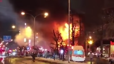 Попередньо, вибух стався через витік газу. Скріншот youtube/CGTN