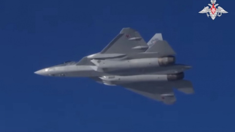 Росія провела випробування авіаційних комплексів Су-57 в Сирії. Скріншот відео Міноборони Росії