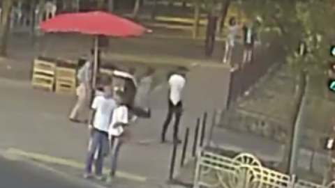 У Дніпровському районі Києва на відео зняли пограбування жінки