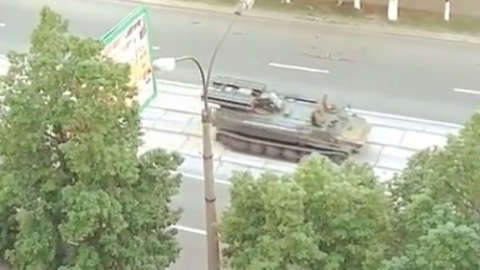 Репетиція параду бойовиків. Скріншот відео twitter.сом/Drugоi_Lugansk