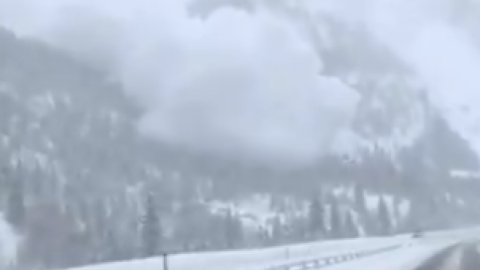 На шоссе в Колорадо сошла огромная лавина: в сети появилось зрелищное видео