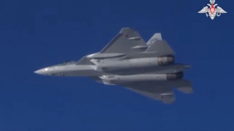 Россия провела испытания авиационных комплексов Су-57 в Сирии. Скриншот видео 
Минобороны России
