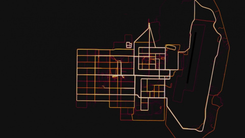 Можно увидеть даже планировку баз. Фото: Strava heatmap