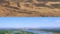 Combination photo taken in 2012 (up) and in 2018 respectively shows the Chaobaihe waters before (up) and after forestation in Huairou District of Beijing, capital of China. Photo by Xinhua.