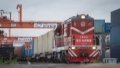 A China-Europe freight train. Photo by Xinhua/Xiao Yijiu.