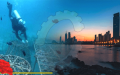 Underwater work in the area of the city of Sanya (PRC). Collage by Xinhua.