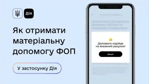 Матеріальна допомога ФОП Фото: diia.gov.ua