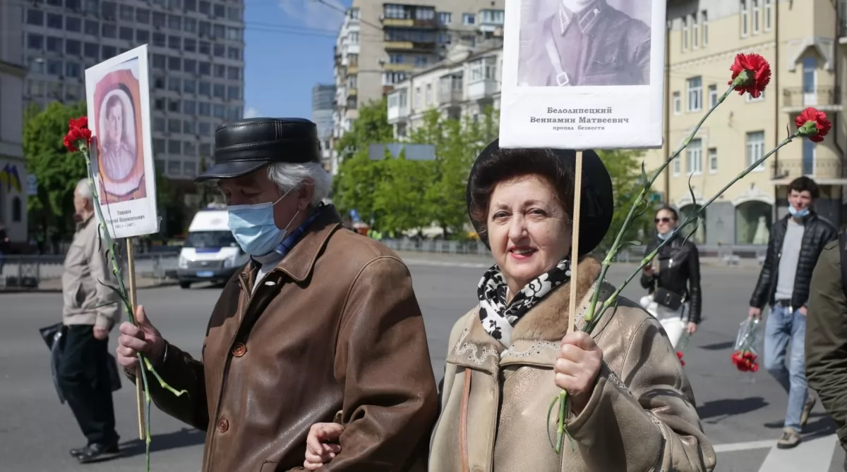 Акция памяти ветеранов Второй мировой войны в Киеве. Фото: Анастасия Власова/hromadske