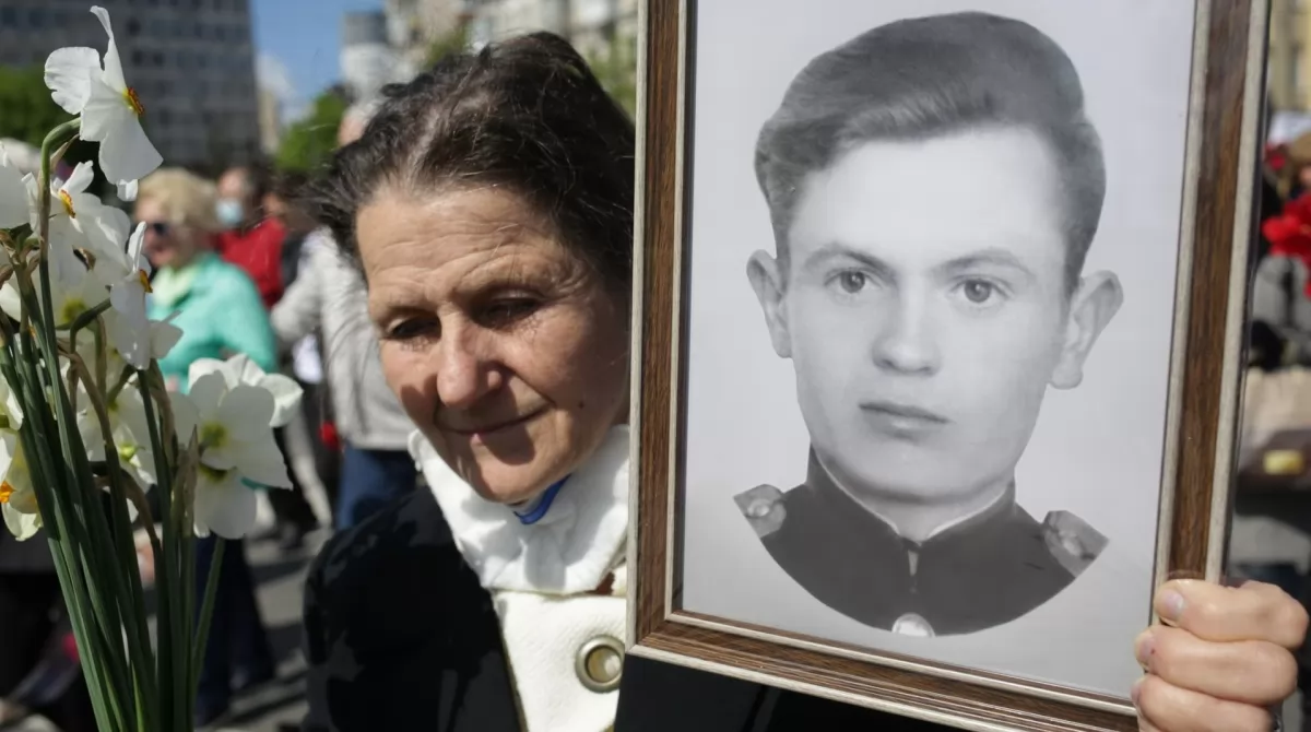 Акция памяти ветеранов Второй мировой войны в Парке Вечной Славы. Фото: Анастасия Власова/hromadske